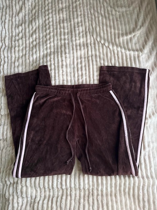 Vintage Pants - Vintage Y2K velour pink and brown sporty track pants
